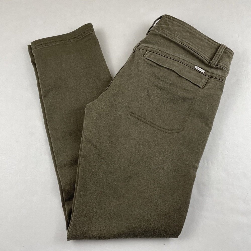 prAna Hayvin Pants Women’s 4/27 Mid Rise Brown Organic Cotton Blend Stretch